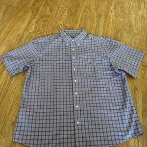 Jos. A. Bank Blue and Red Plaid Button Down Shirt